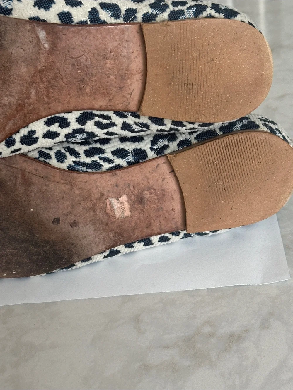 Ramon Tenza Black and Cream Woven Leopard Slip-On Loafers